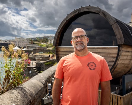 Jem Wallis, who runs a sauna on the seafront, said he had never had a cruise passenger visit.Photograph: Abbie Trayler-Smith/The Guardian