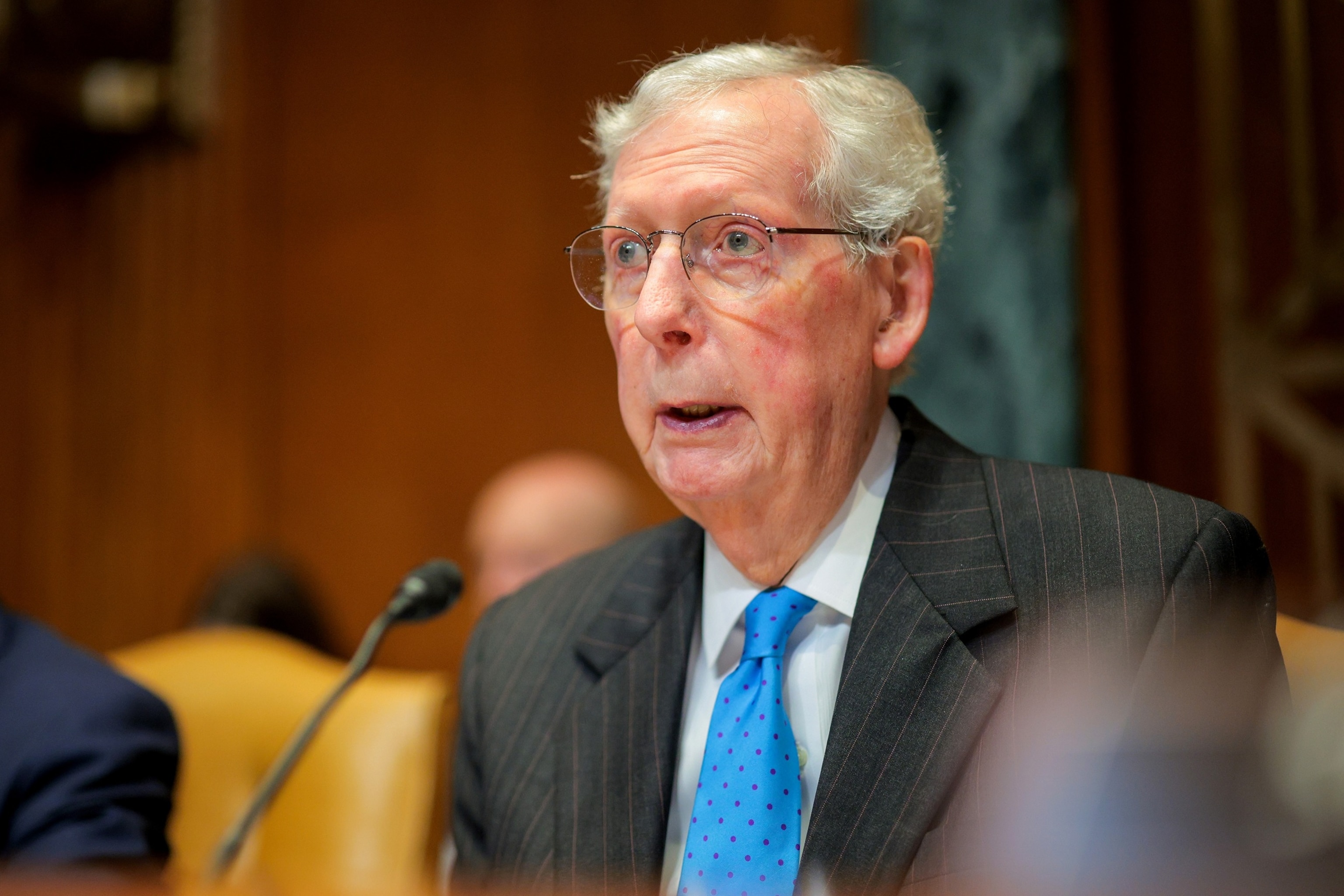 Mitch McConnell delivers an opening statement during a Senate Appropriations Committee hearing on the FY2027 budget request in the Dirksen Senate Office Building on Capitol Hill on May 12, 2026 in Washington, DC.Chip Somodevilla/Getty Images