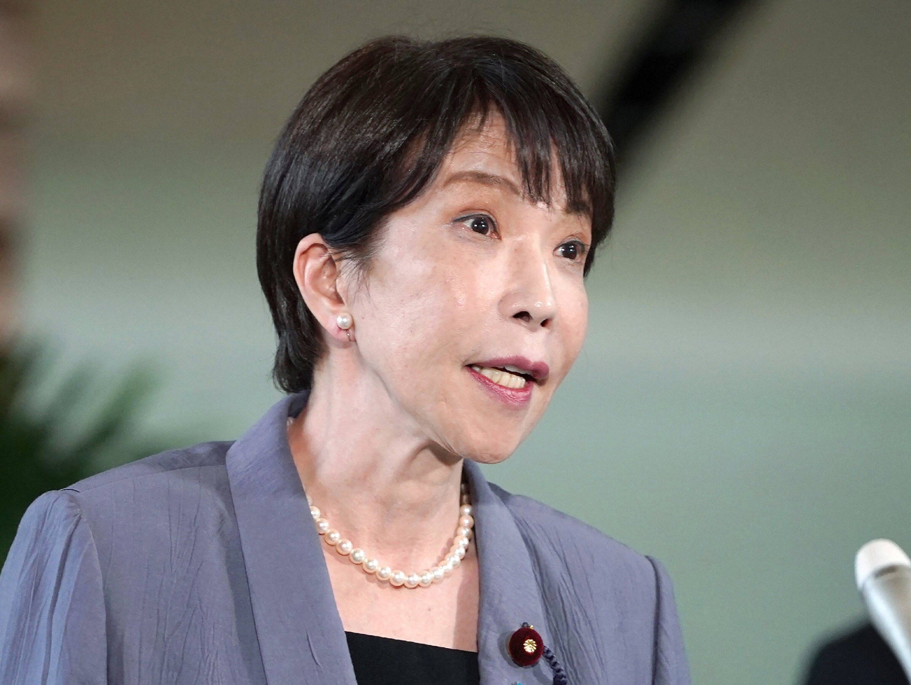 Japanese Prime Minister Sanae Takaichi speaks to reporters at the Prime Minister's Office in Tokyo on Aug. 5, 2026.Jiji Press/JIJI Press via AFP via Getty Images
