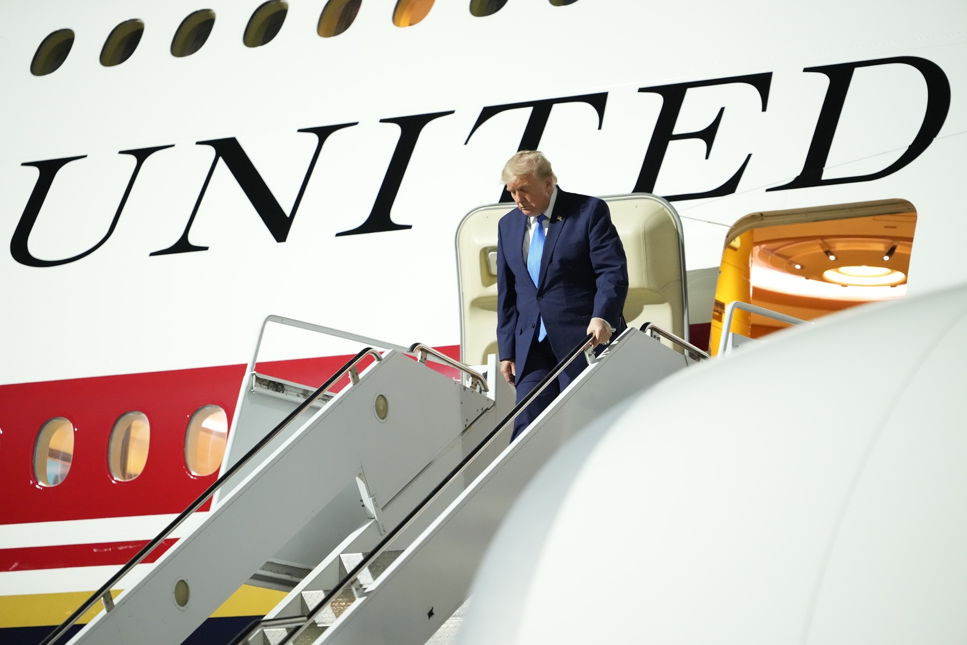 President Donald Trump arrives on Air Force One at Harry Reid International Airport in Las Vegas, Tuesday, Aug. 4, 2026.Mark Schiefelbein/AP Photo