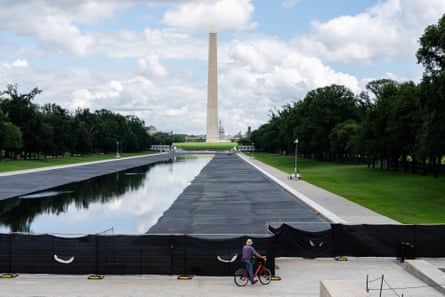 The Lincoln Memorial reflecting pool in Washington on Wednesday.Photograph: Eric Lee/Reuters