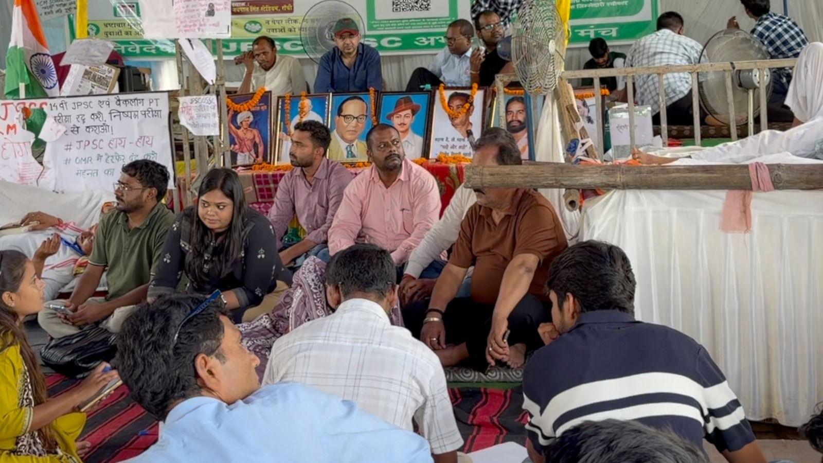 Image caption,Protesters have been pouring in since 25 July - and have refused to leave
