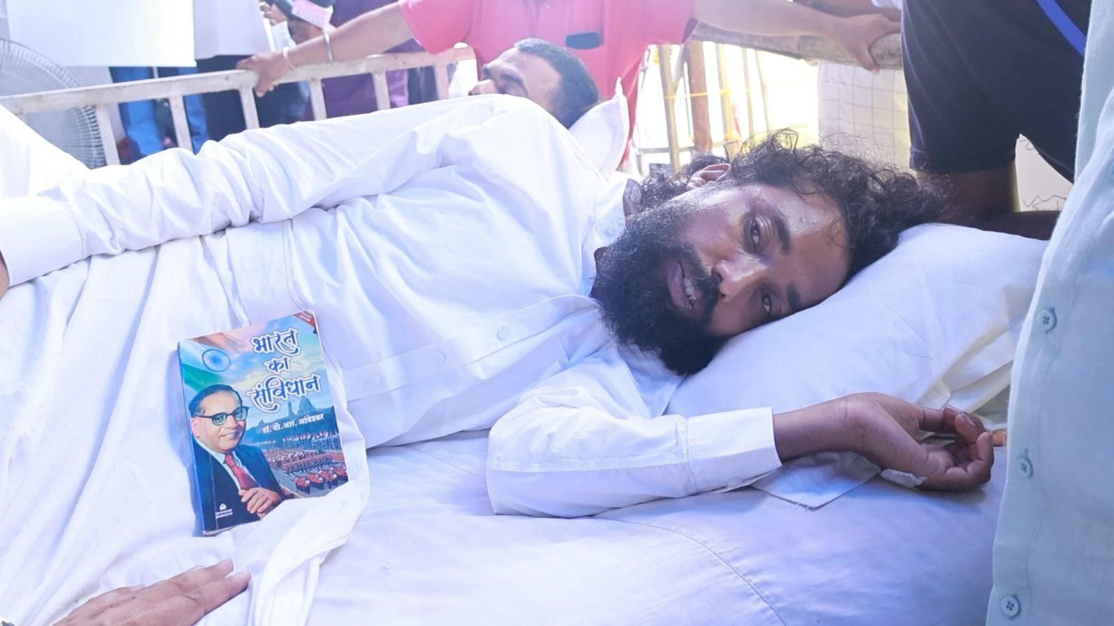 Image caption,Devendra Nath Mahto is widely seen as the face of the protests