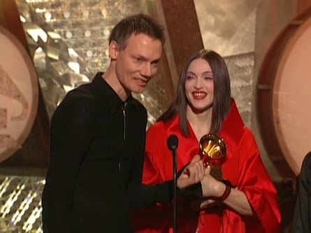 Orbit with Madonna at the 1999 Grammys, accepting the best pop album award for Ray of Light.Photograph: YouTube/Grammy