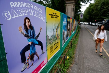 A poster advertising Knox’s show in Edinburgh.Photograph: Jeff J Mitchell/Getty Images
