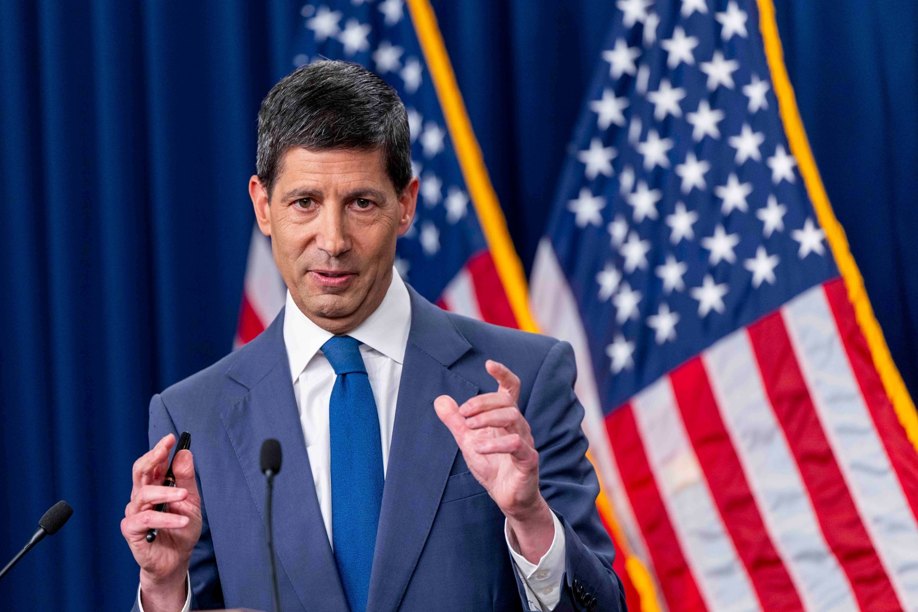 Federal Reserve Board chairman Kevin Warsh responds to a question from the news media during a press conference at the Federal Reserve building in Washington, July 29, 2026.Shawn Thew/EPA/Shutterstock