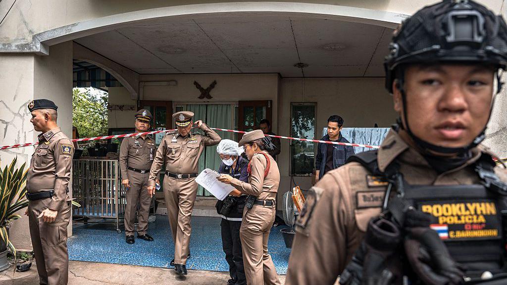 Image caption,Police have been combing over the school for evidence