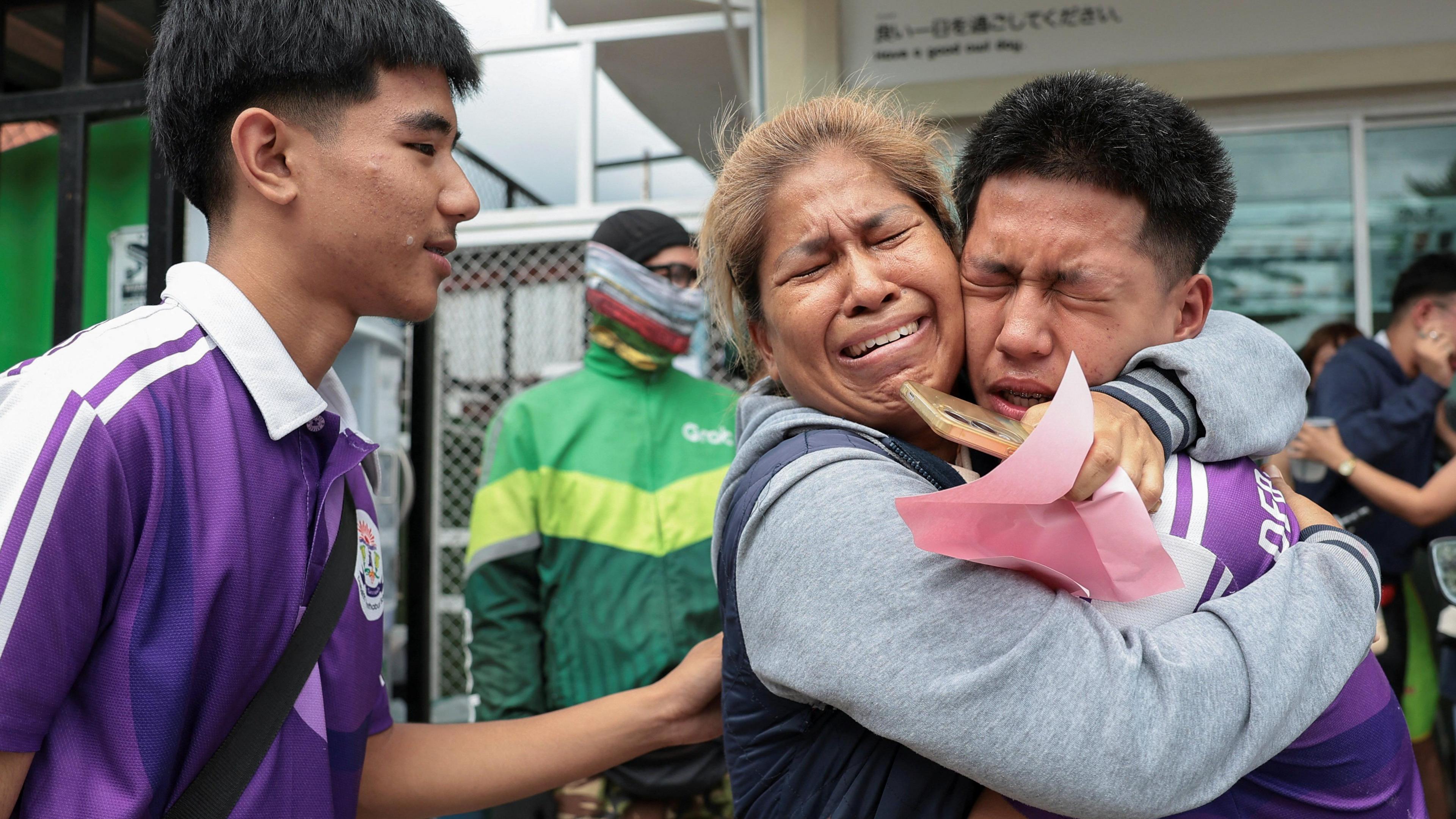 Image caption,One student recounts having to climb over a fence to escape