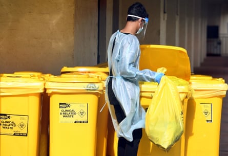 Medical waste is removed from St Basil's on 27 July 2020.Photograph: William West/AFP/Getty Images