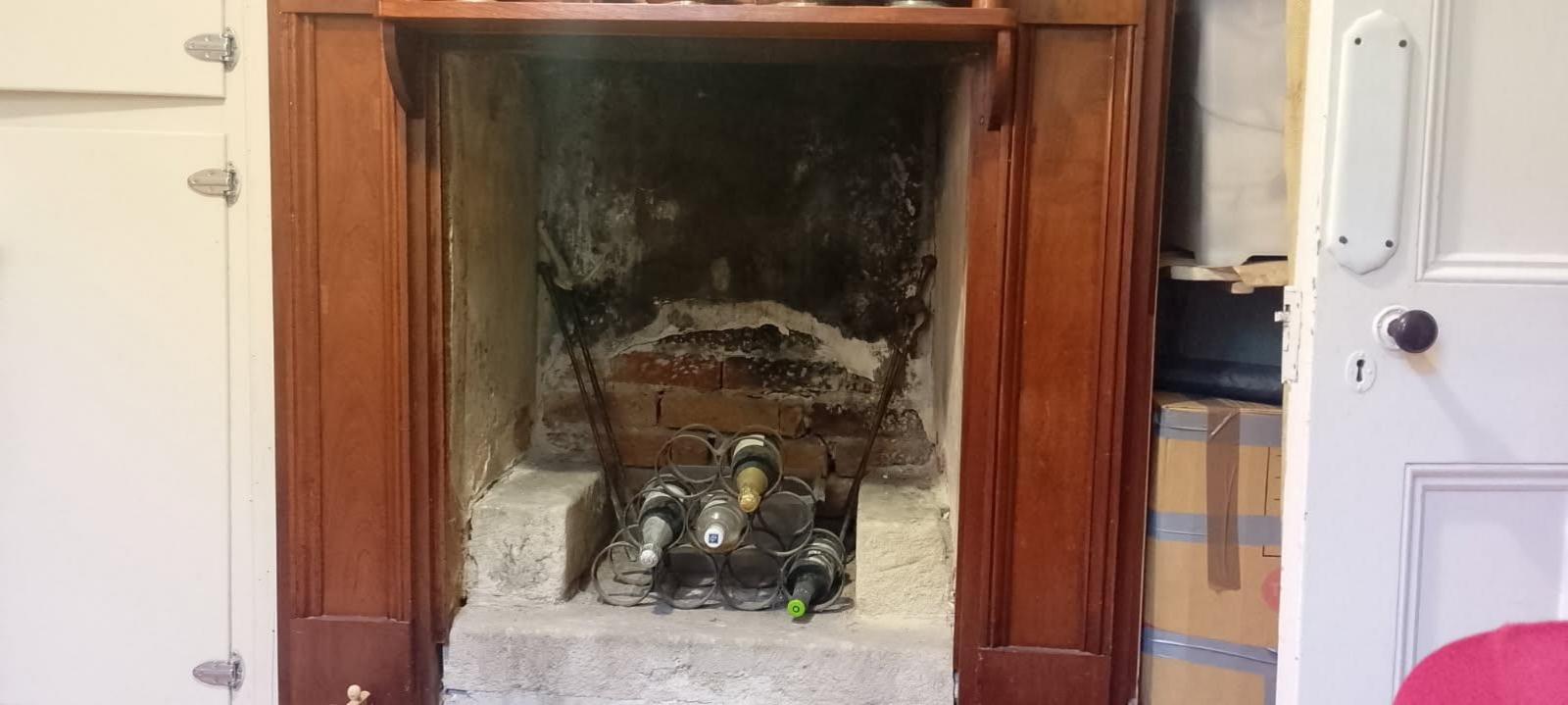 Image caption,The fireplace where the book was found had been sealed for decades