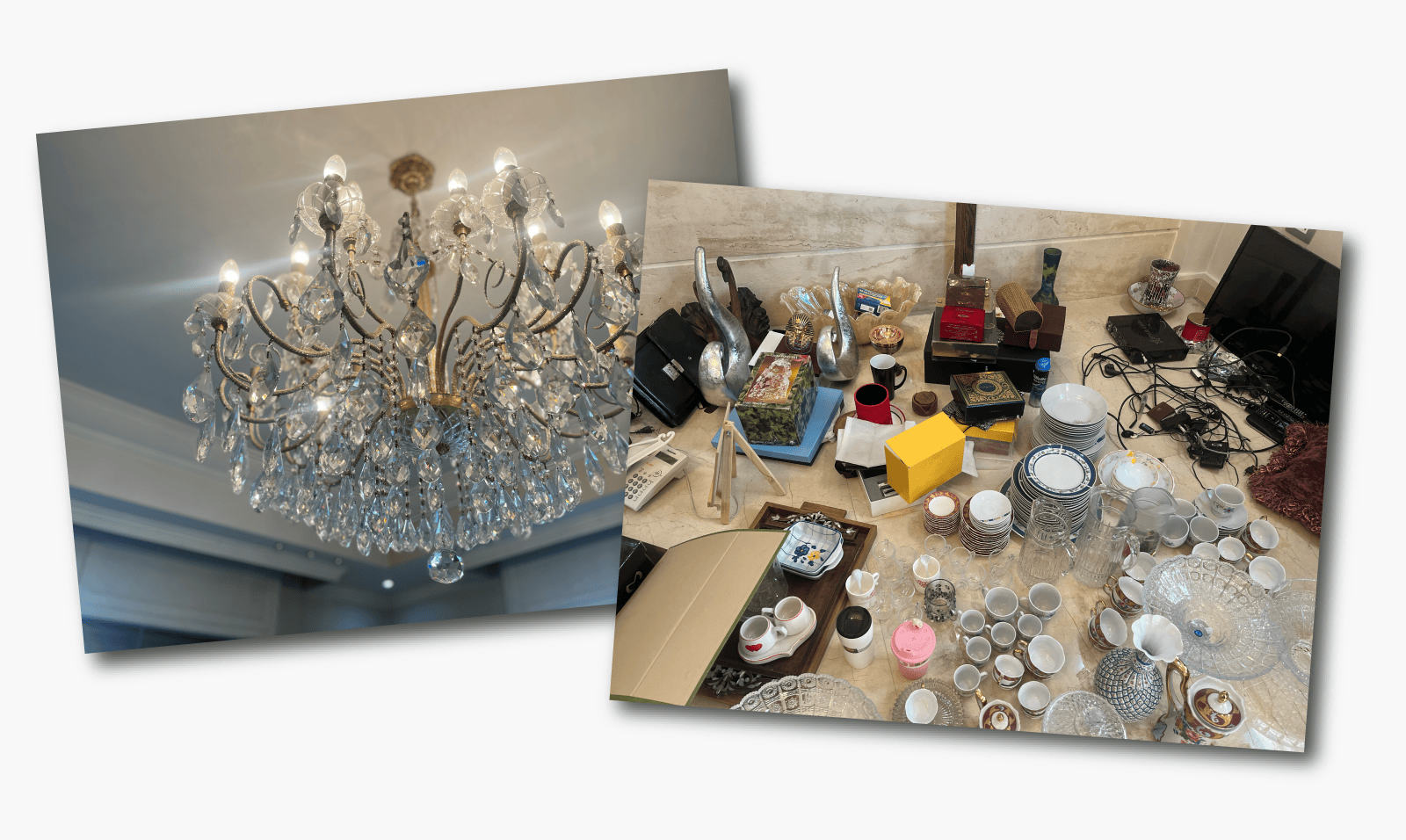 Image caption,Hussam Luka's apartment was luxurious and full of miscellaneous goods