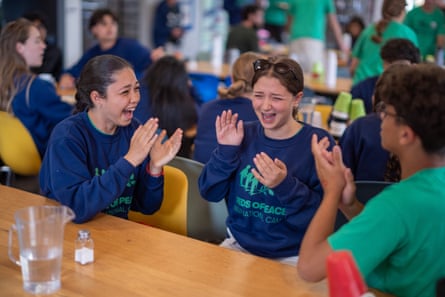 The 14- to 17-year-olds at the camp, who come from all over the world, are known as ‘seeds’.Photograph: Jim Wileman/The Guardian