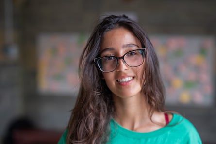 Mika, 17 from Israel: ‘Facing someone who is supposed to be my enemy, but she’s just a girl like me – it’s difficult.’Photograph: Jim Wileman/The Guardian