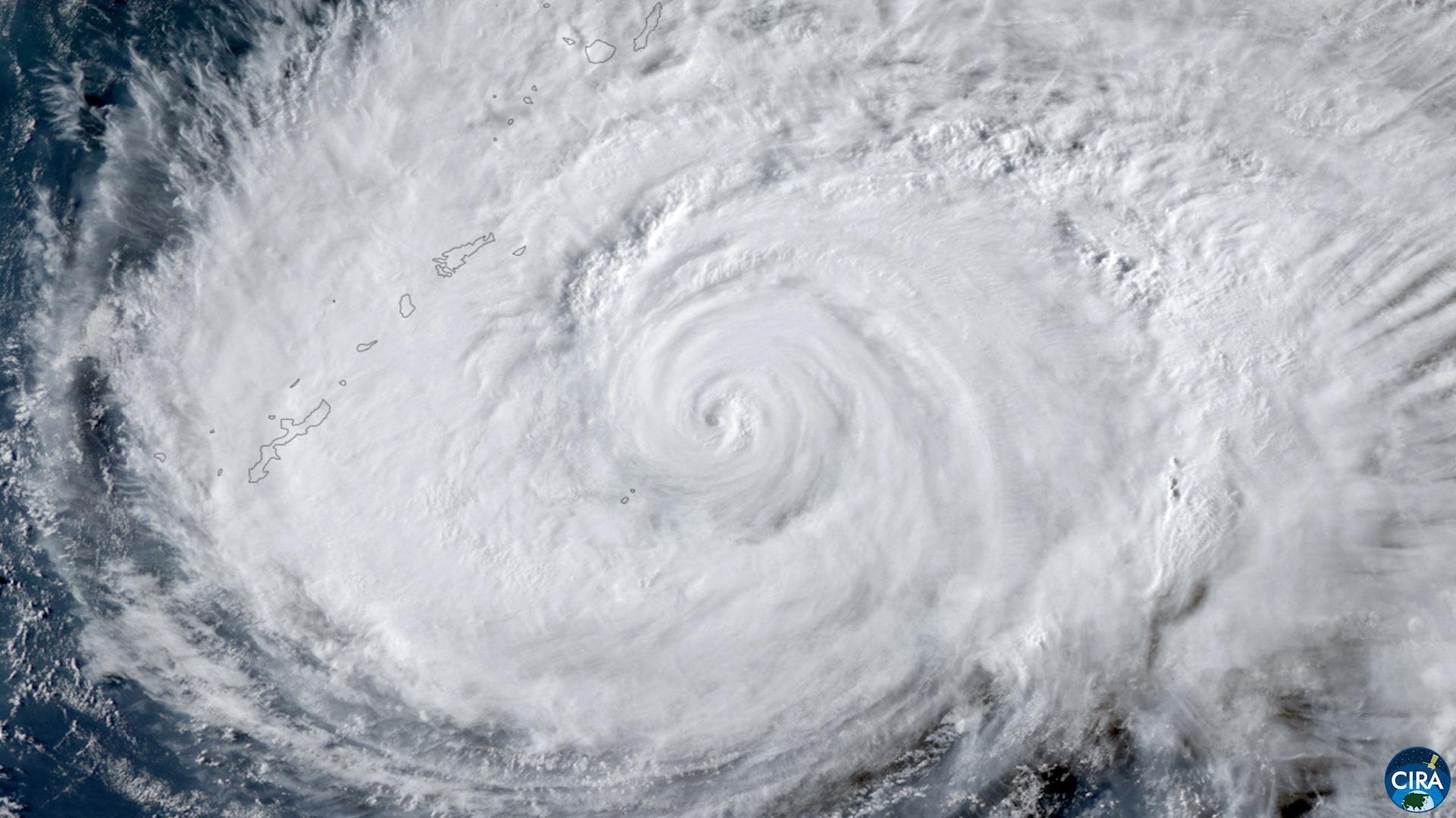 Image caption,Satellite imagery showing Typhoon Dolphin approaching Japan's Okinawa during the week