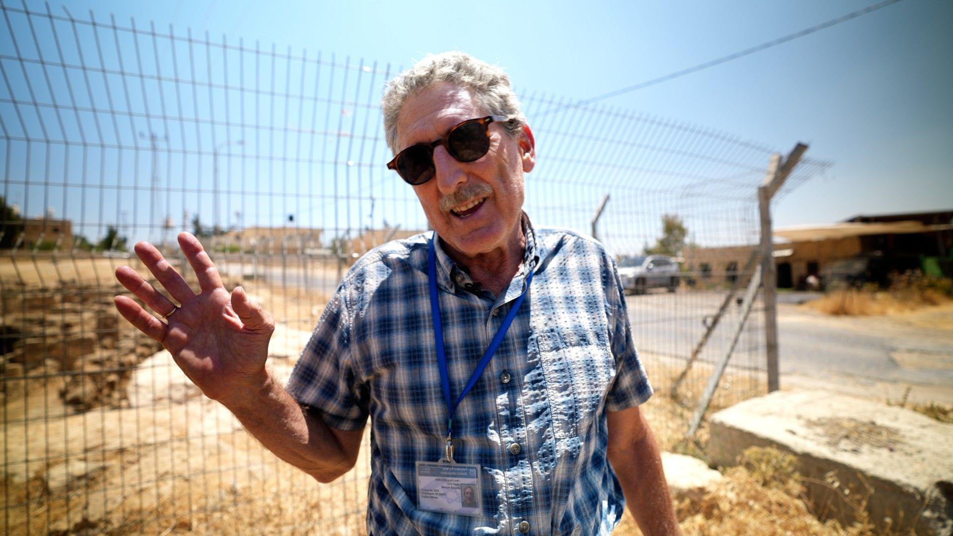 Image caption,Herodium guide Shmuel Browns says Israel feels responsible to look after local archaeology
