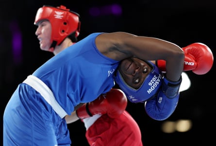 Emily Nakalema (foreground) of Team Uganda competing during the Commonwealth Games in Glasgow.Photograph: James Fearn/Getty Images