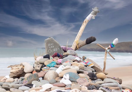 Dobby’s ‘grave’ at Freshwater West.Photograph: Sam Cuthbertson/Alamy