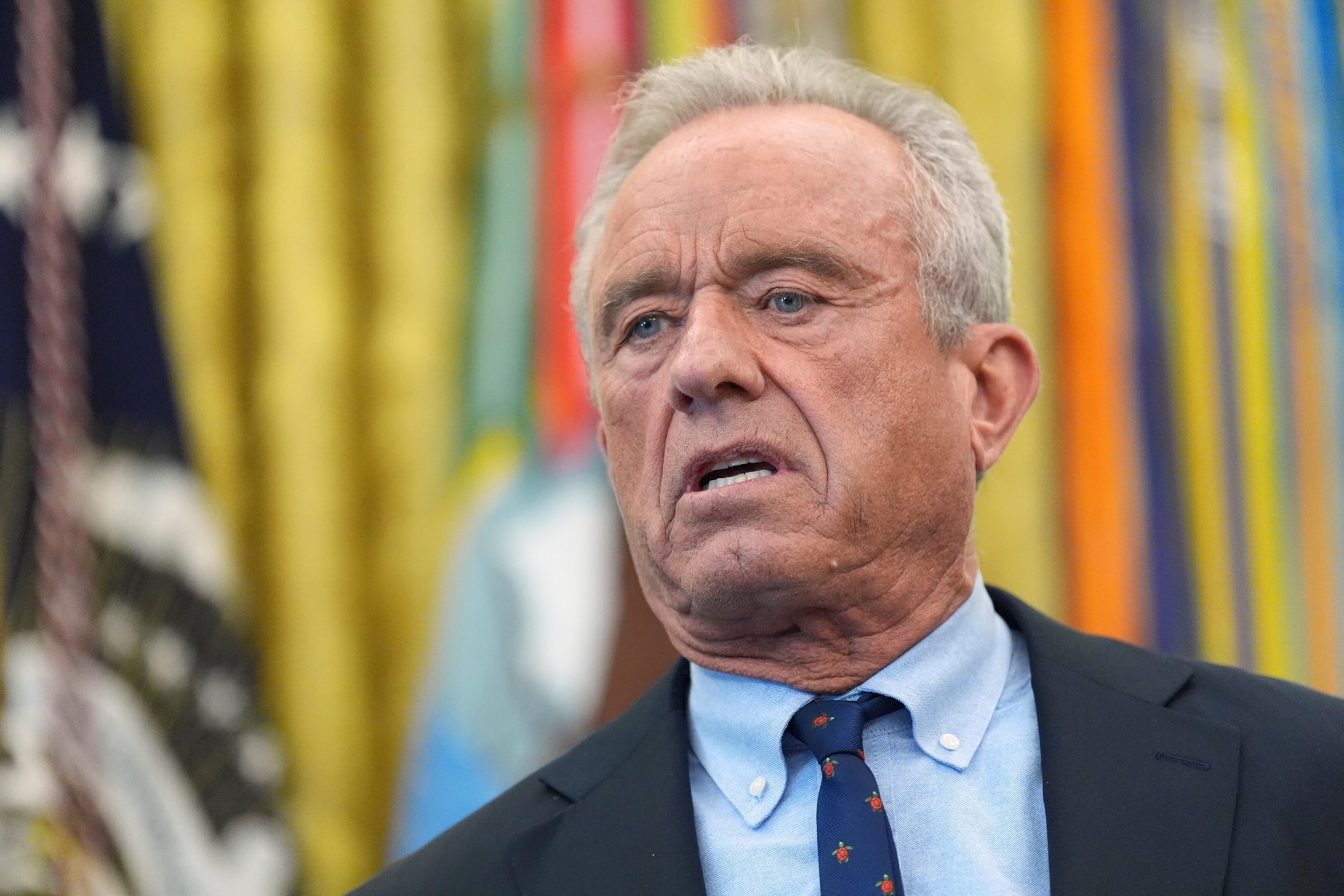Health and Human Services Secretary Robert F. Kennedy Jr. speaks during a meeting to sign an executive order about vaccines, Aug. 10, 2026, in the Oval Office of the White House.Jacquelyn Martin/AP