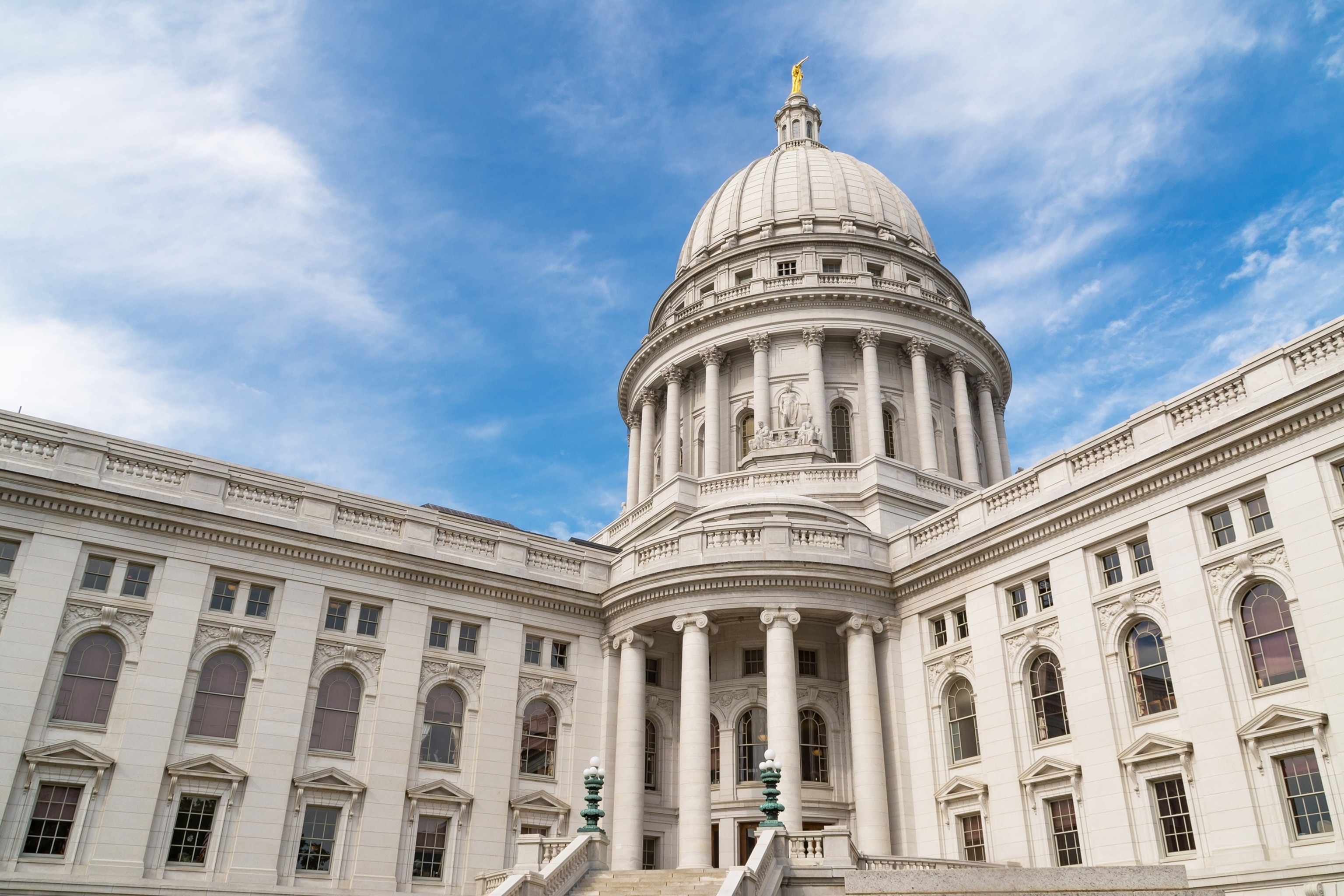 The Wisconsin State Capitol building is shown in Madison, Wisconsin.Adobe Stock