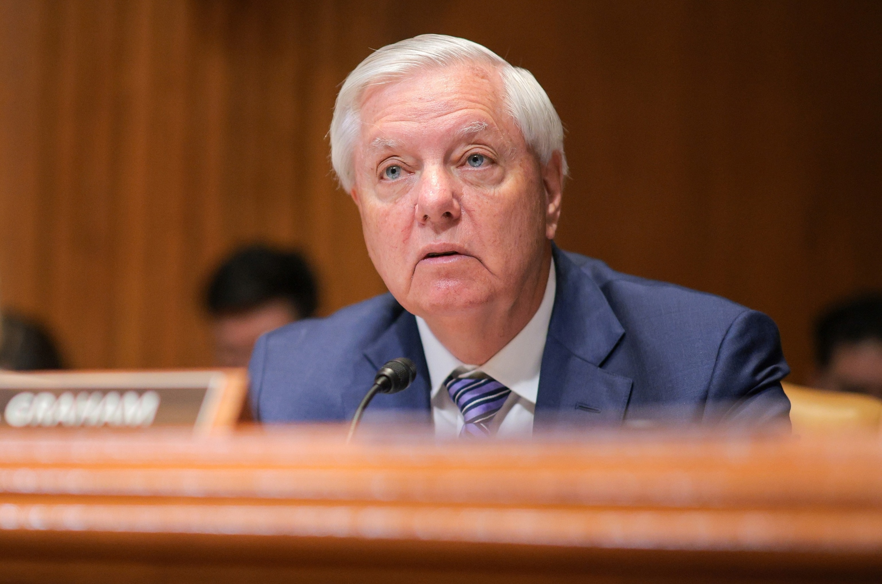 Sen. Lindsey Graham speaks during a Senate Appropriations Committee hearing on the FY2027 budget request on Capitol Hill, May 12, 2026 in Washington.Chip Somodevilla/Getty Images