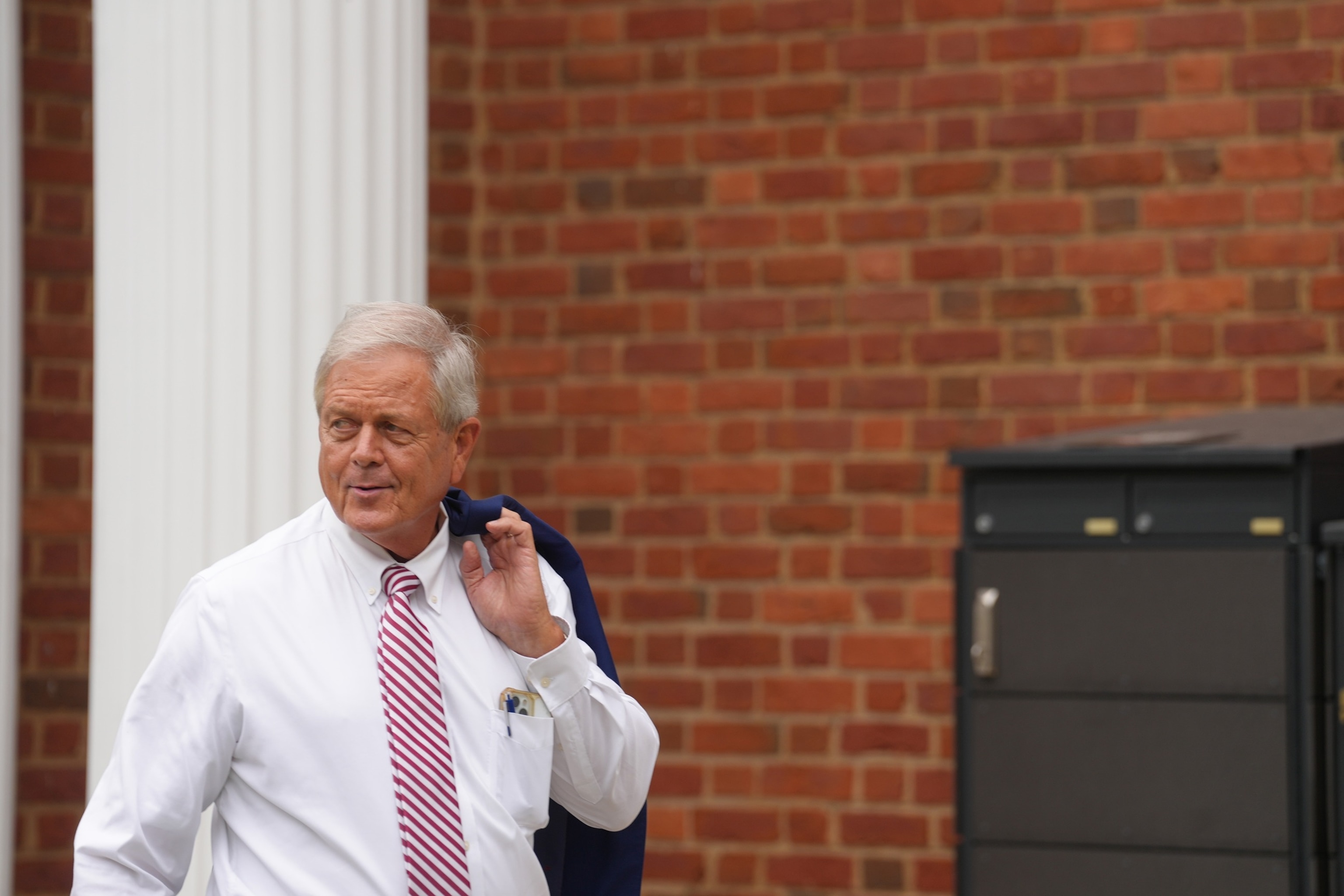 Rep. Ralph Norman walks across a street to a television studio for a debate, Aug. 3, 2026, in Columbia, S.C.Meg Kinnard/AP Photo