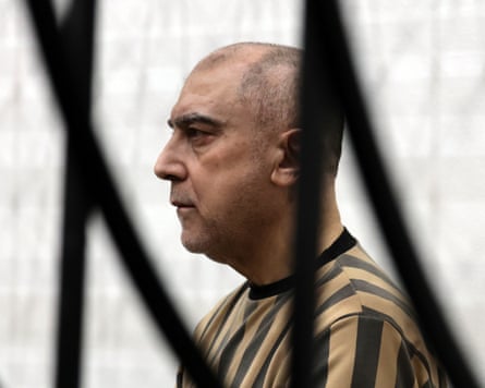 Atef Najib on trial in Damascus.Photograph: Mohammed Al Rifai/EPA