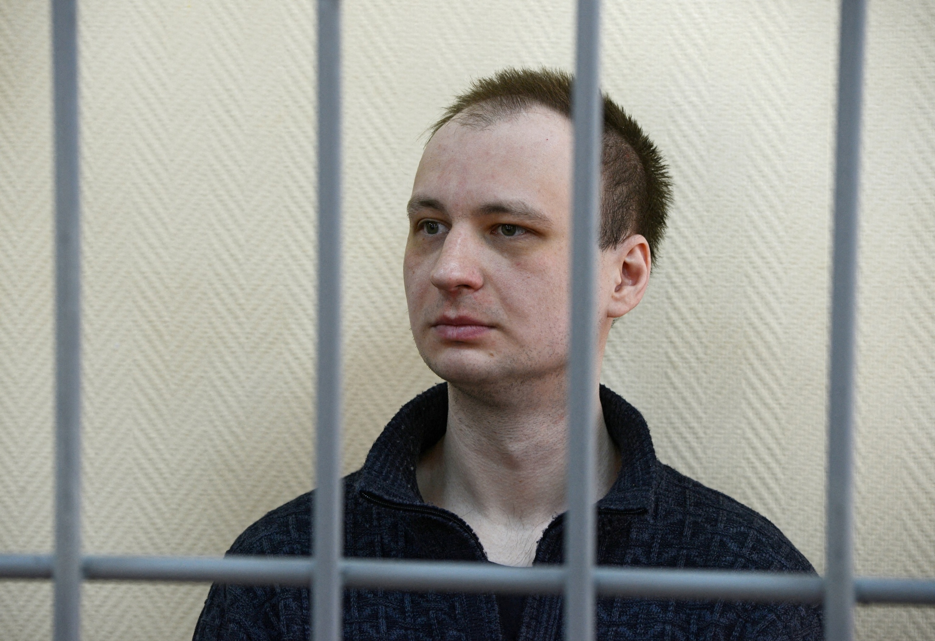 Former Marine Robert Gilman, who serves a prison sentence for assaulting a Russian police officer in 2022, attends a court hearing in Voronezh, Russia, April 6, 2026.Vladimir Lavrov/Reuters, FILE