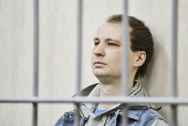Robert Gilman during a hearing in Voronezh, Russia in September 2024.Andrey Arhipov / Sputnik via AP