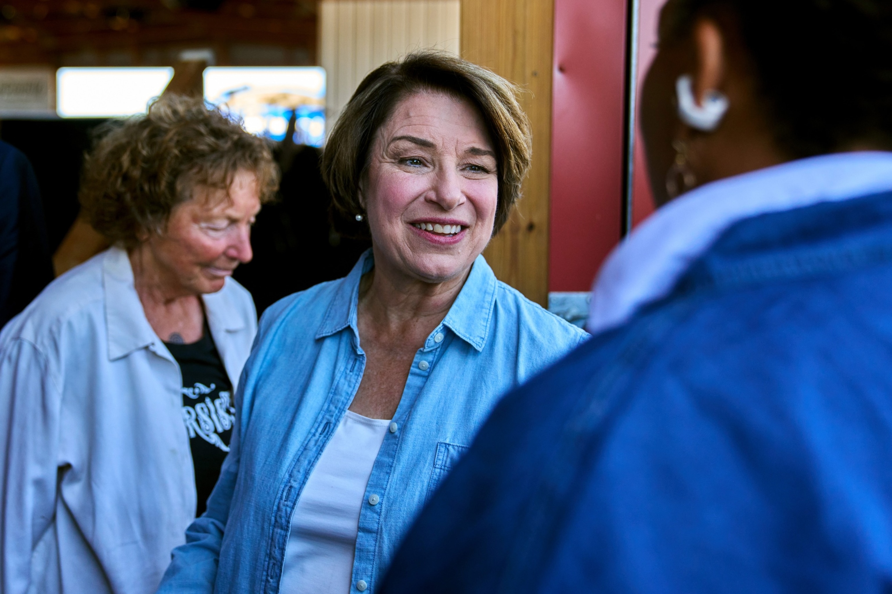 Gubernatorial candidate, Sen. Amy Klobuchar greets supporters after taking part in a Minnesota Governor Candidate Forum in Morgan, Minn., Aug. 5, 2026.Ellen Schmidt/AP Photo