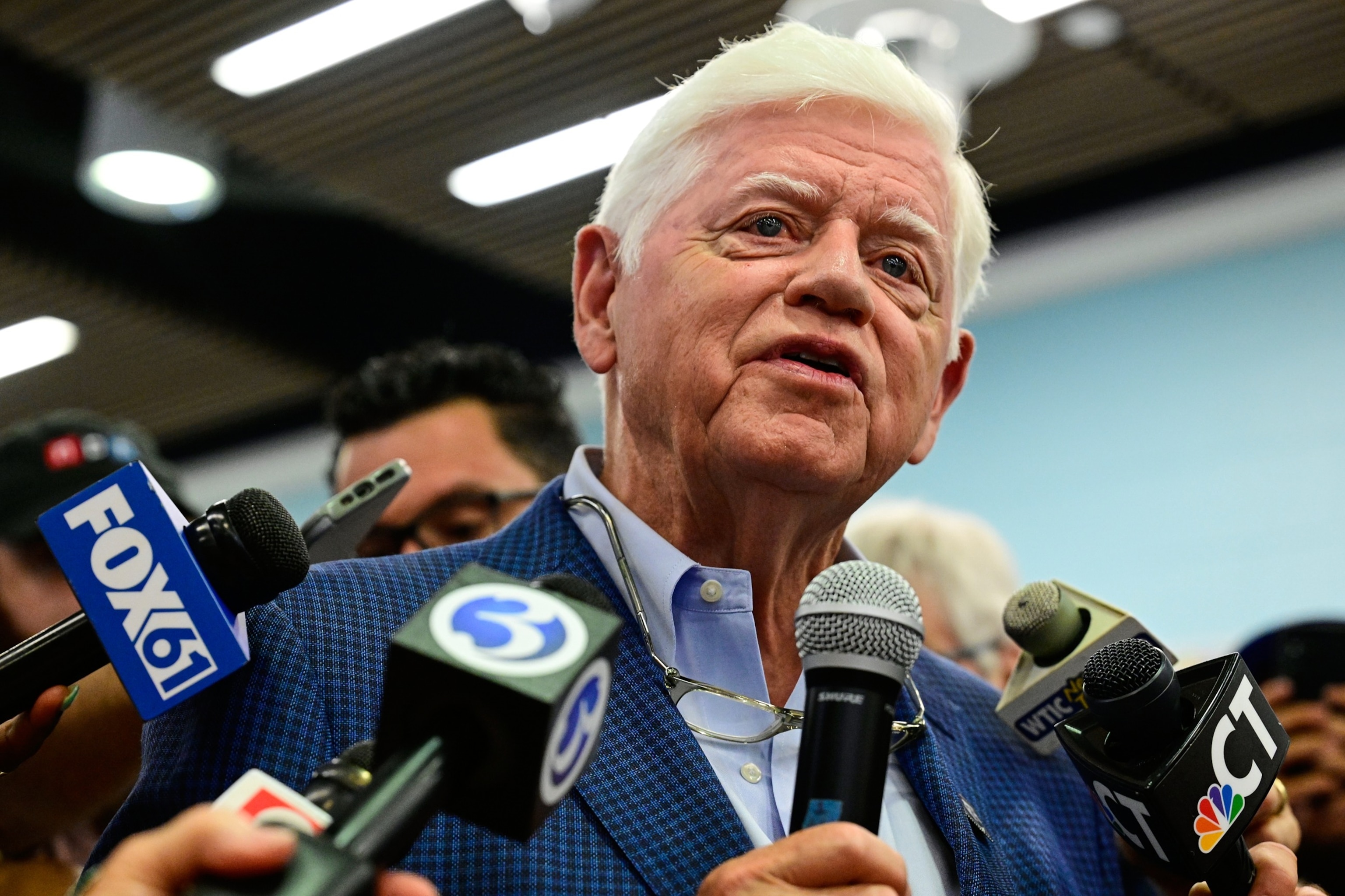 Rep. John Larson speaks during an election night watch party, Aug. 11, 2026, in East Hartford, Conn.Jessica Hill/AP Photo