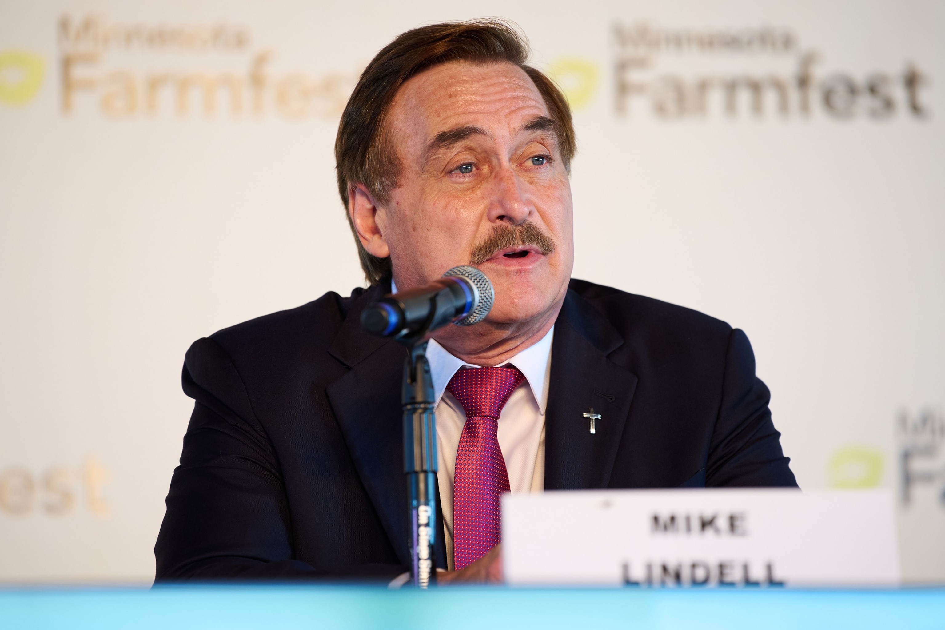 Mike Lindell, a Republican candidate for Minnesota governor, speaks during a Minnesota Governor Candidate Forum in Morgan, Minn., Wednesday, Aug. 5, 2026. (AP Photo/Ellen Schmidt)Ellen Schmidt/AP Photo