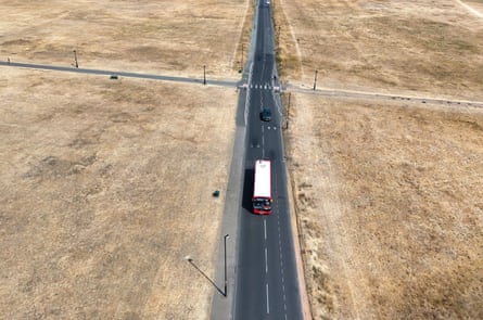 ‘They think by putting a little fan in the cab helps. It doesn’t,’ said on London bus driver.Photograph: Neil Hall/EPA
