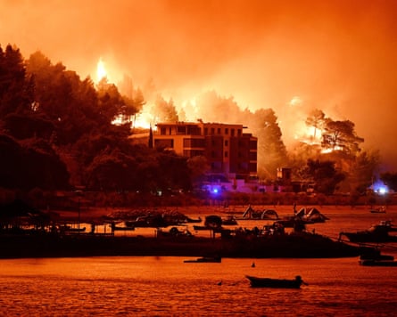 Croatia’s prime minister described the blaze that spread to Omiš as ‘one of the worst fires in recent years’.Photograph: Tom Dubravec/AP