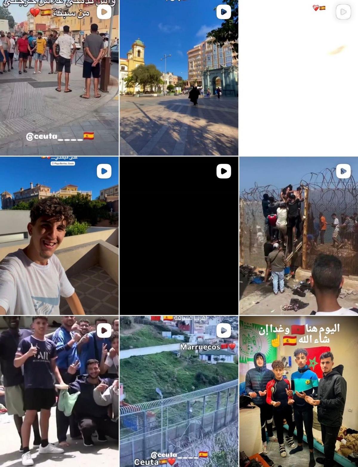 Image caption,The accounts are gaming the algorithm with aspirational videos of Ceuta