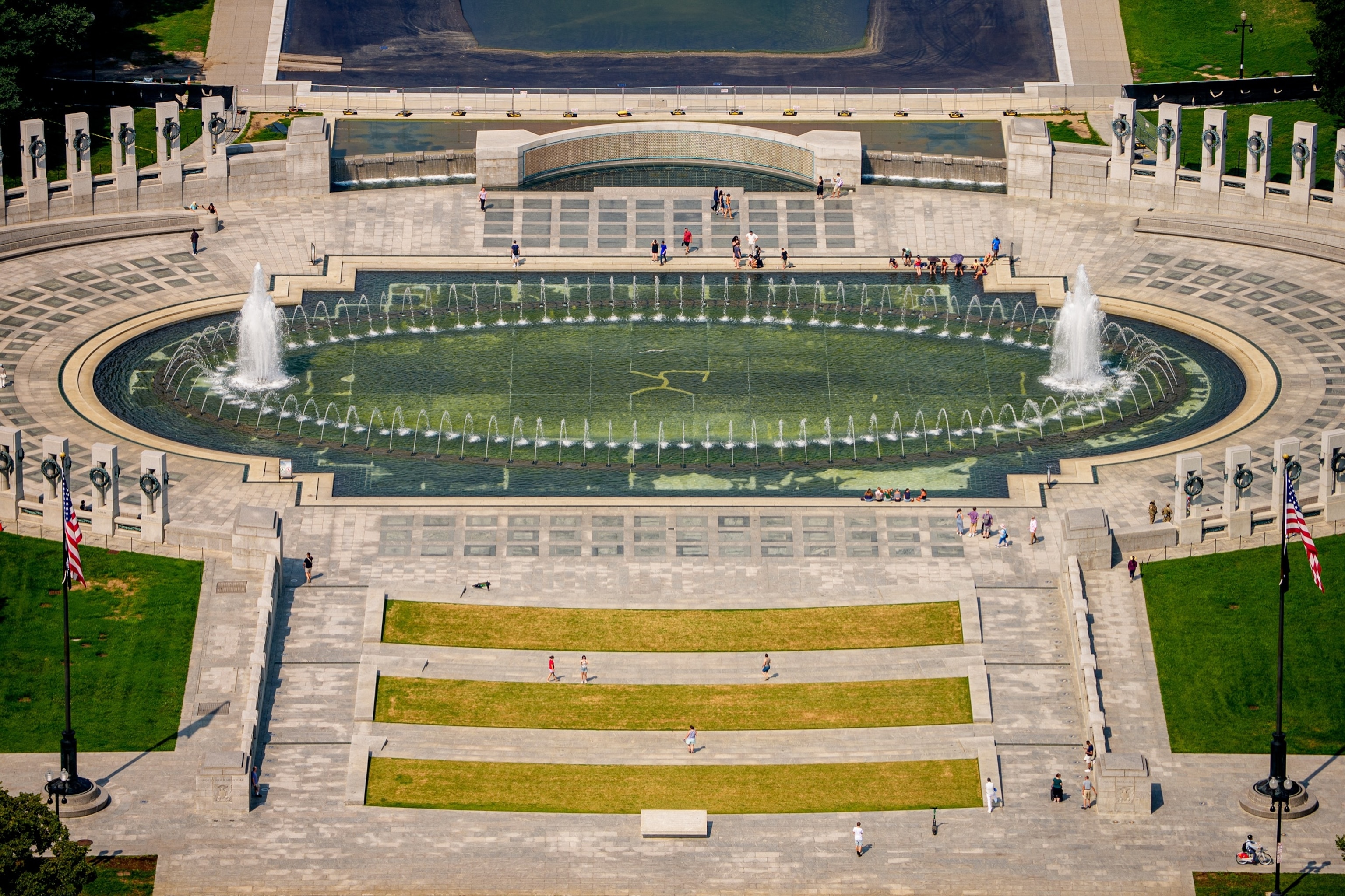 The World War II Memorial is visible from the Washington Monument, August 10, 2026 in Washington.Andrew Harnik/Getty Images