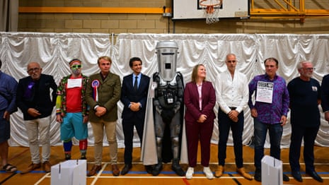 Farage declares victory over Count Binface in Clacton byelection – video