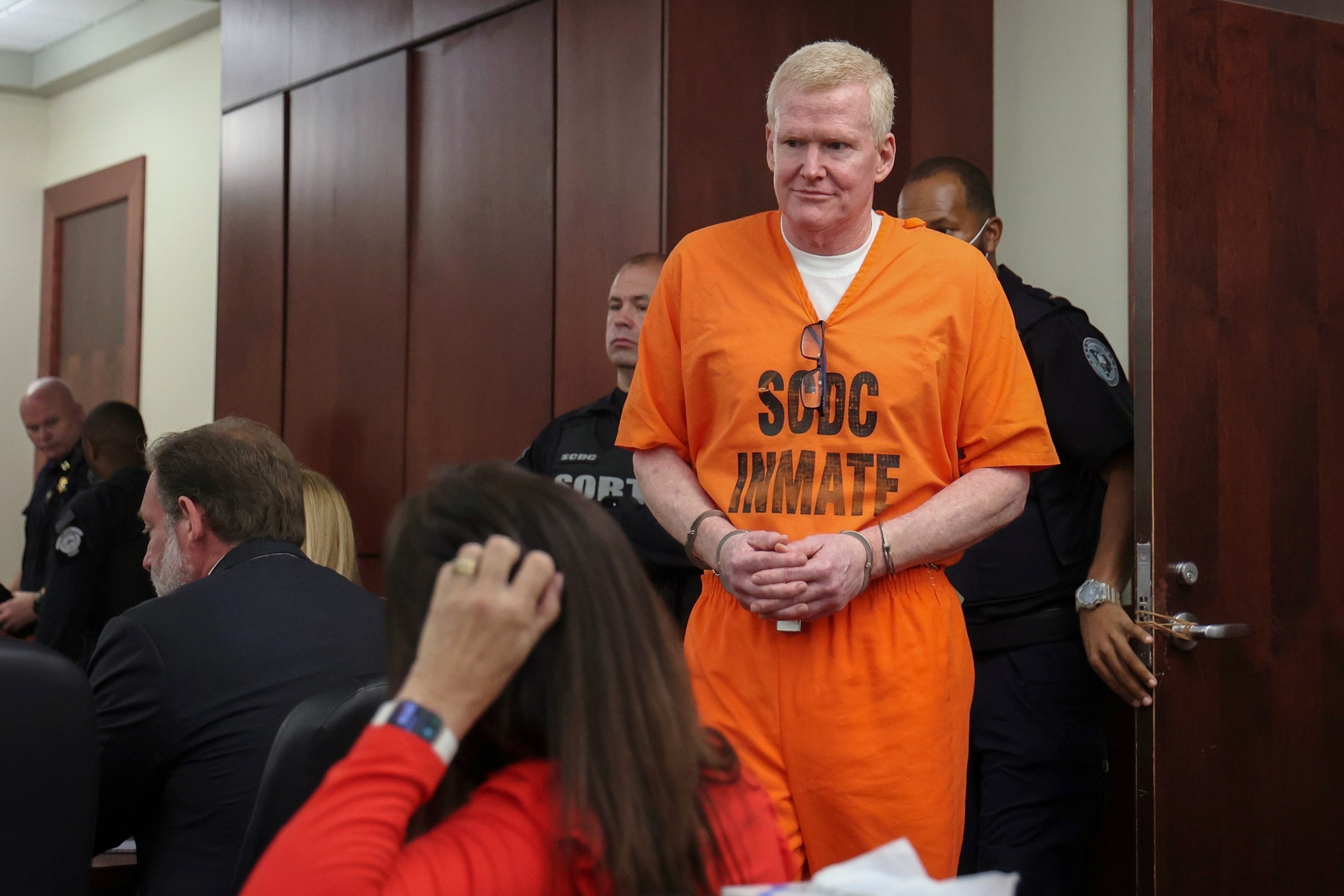 Alex Murdaugh appears in court for a hearing, Aug. 14, 2026, at the Marc H. Westbrook Judicial Center in Lexington, S.C.Court Pool Feed