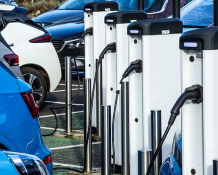 The electric car charging industry has plans to spend billions of pounds installing charge points across the UK.Photograph: Murdo MacLeod/The Guardian