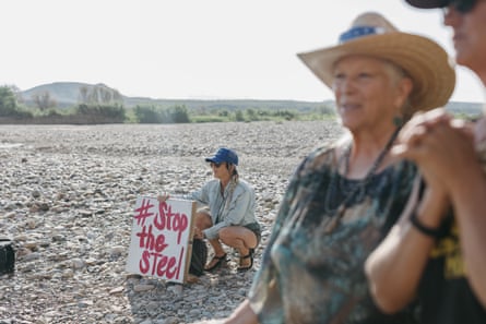Rally outside Santa Elena Canyon on 12 August 2026 in Big Bend national park, Texas.Photograph: Hannah Gentiles