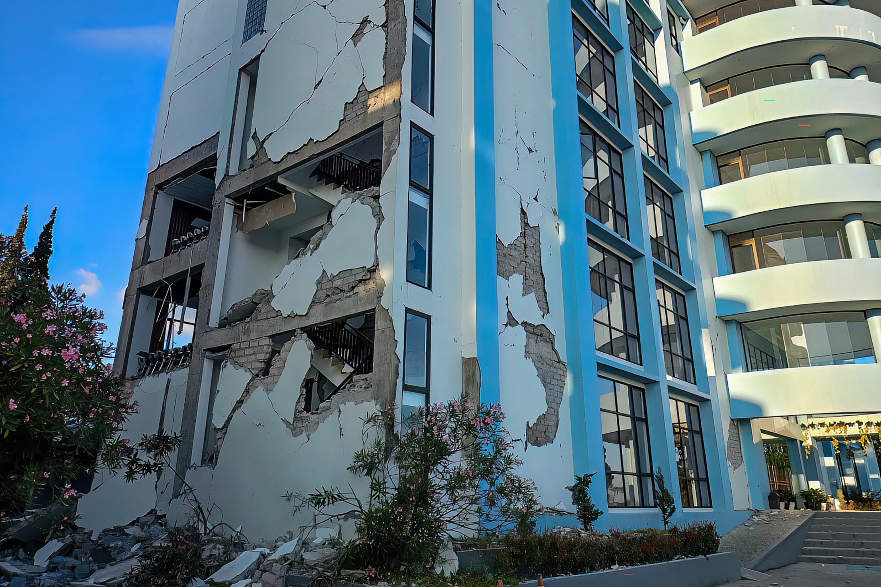 A damaged building is seen following a 7.0-magnitude earthquake in Ruteng, Manggarai, East Nusa Tenggara, on August 15, 2026. A strong 7.7-magnitude earthquake struck off Flores island in eastern Indonesia early on August 15, the US Geological Survey and Indonesian authorities said, triggering a tsunami warning and prompting hundreds to evacuate.Selo/AFP via Getty Images