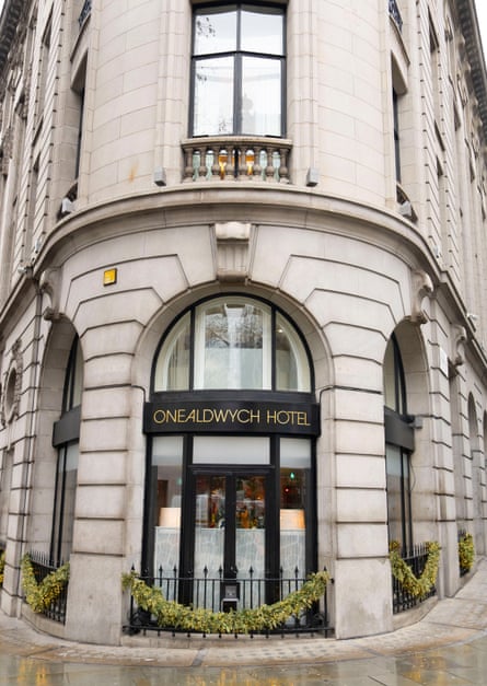 The One Aldwych hotel in Covent Garden, where guests get tickets to the exhibition and a themed cocktail.Photograph: Antonio Olmos/The Guardian