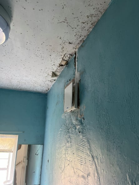 Black mould at the former duchy of Lancaster property.Photograph: Nick Sommerlad