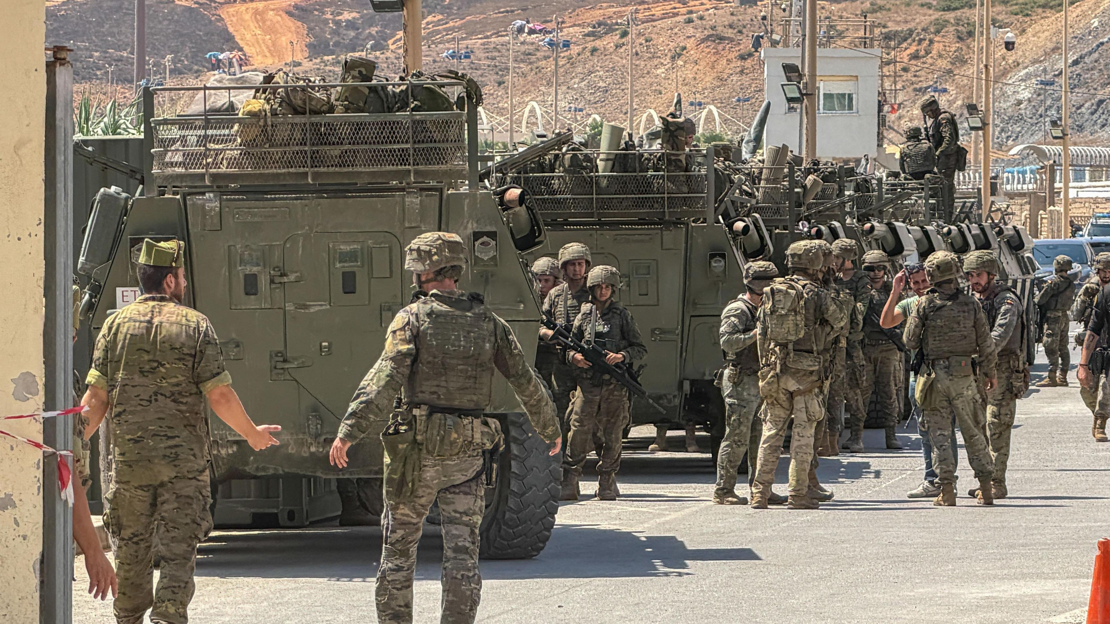 Image caption,Spain has deployed more than 1,500 officers to patrol the area