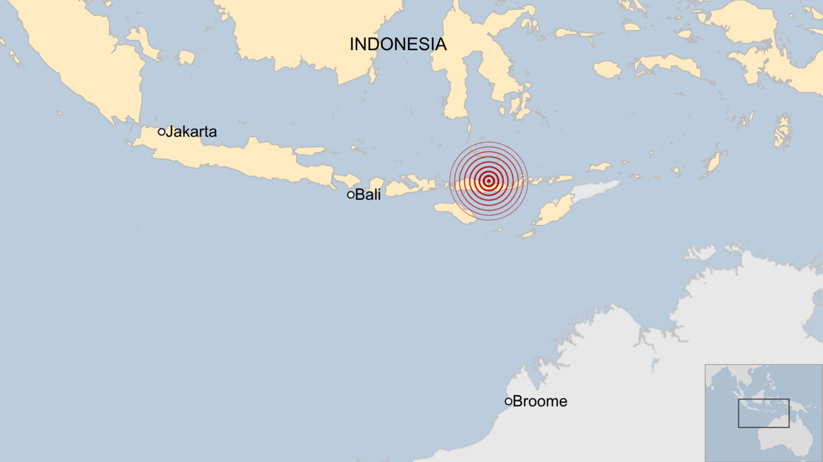 Image caption,The earthquake struck around 600 miles (1,000km) away from Bali
