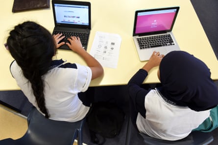 ‘Moderate school device use is associated with better results than no school device use,’ said Rose Luckin, an emerita professor at the UCL Knowledge Lab.Photograph: Paul Miller/AAP