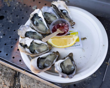The WOFC harvests about 2m oysters a year from Whitstable’s seabeds, half of which stay on the south coast to be sold in the company’s hotel and four restaurants.Photograph: Graeme Robertson/The Guardian