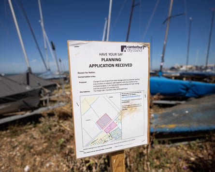 The Whitstable Yacht Club, which leases the area of beach from the WOFC that Green wants to expand on to, now says it has no objection to the expansion.Photograph: Graeme Robertson/The Guardian
