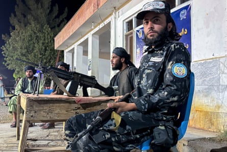 Taliban security personnel in Kandahar. It is nearly five years since the group retook political power in Afghanistan.Photograph: Sanaullah Seiam/AFP/Getty Images