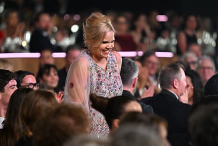 Lila McGuire accepts the Graham Kennedy award for most popular new talent for her role in Goolagong.Photograph: James Gourley/Getty Images for TV WEEK