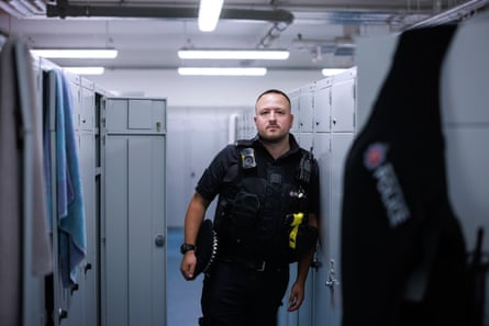 ‘It was absolutely manic again last week,’ said PC Daniel Bragg, a response officer.Photograph: Joel Goodman/The Guardian
